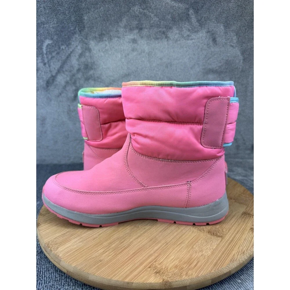 UGG Boots Youth Size 6 Pink Puffer Rainbow Trim 3M Thinsulate 200g Snow